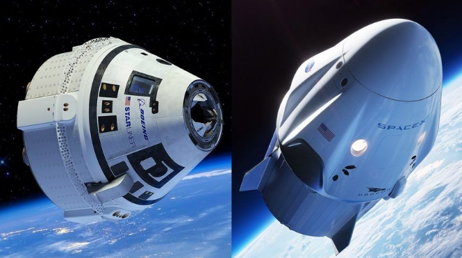 Starliner si Crew Dragon, Foto: Boeing/SpaceX