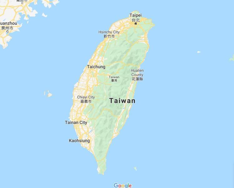 Harta Taiwanului, Foto: Google Maps