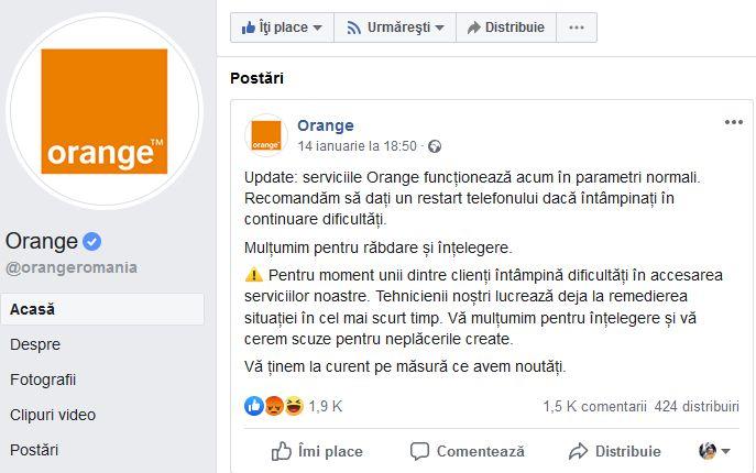 Probleme in reteaua Orange, Foto: Orange Romania