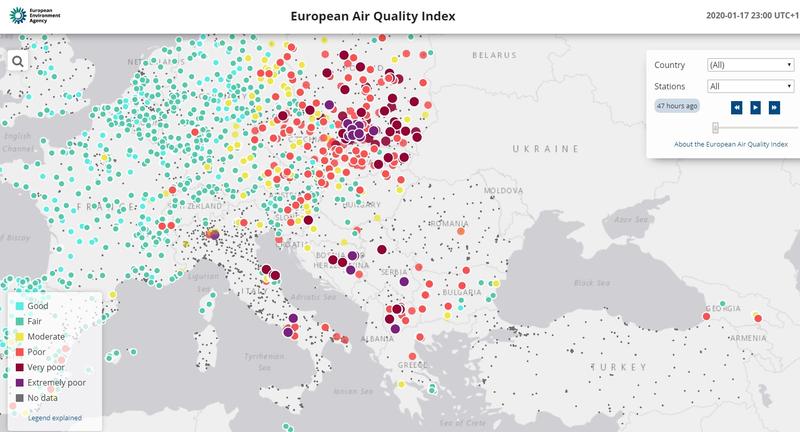Calitatea aerului in UE, Foto: airindex