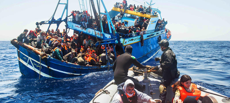Migranți pe coasta libiană, Foto: UN News