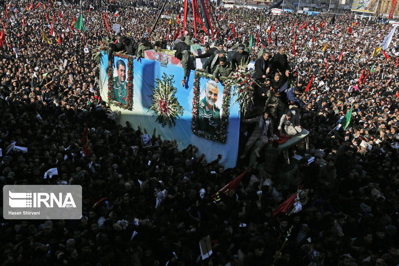 Funeraliile din orasul natal al lui Soleimani, Foto: IRNA