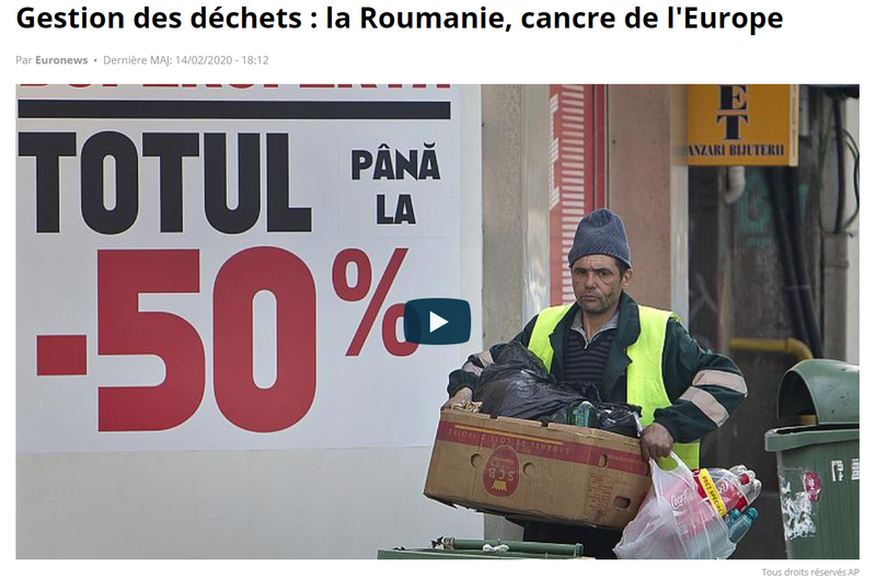 Articol Euronews despre deseurile din Romania, Foto: Captura euronews