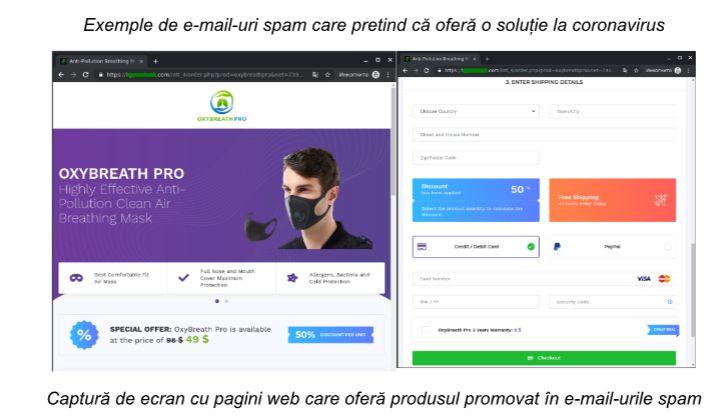 Exemple de e-mail-uri spam care pretind ca ofera leac la coronavirus, Foto: Kaspersky