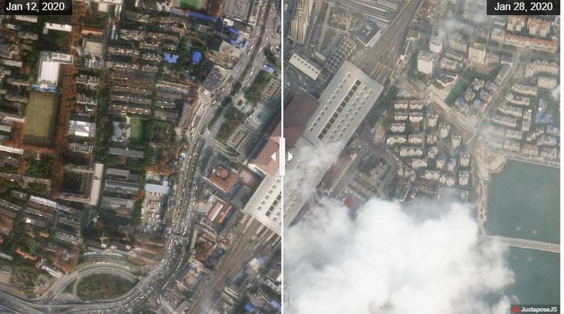 Wuhan, inainte si dupa, Foto: Planet Labs