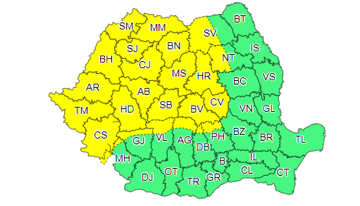 Cod galben 2 martie 2020, Foto: ANM