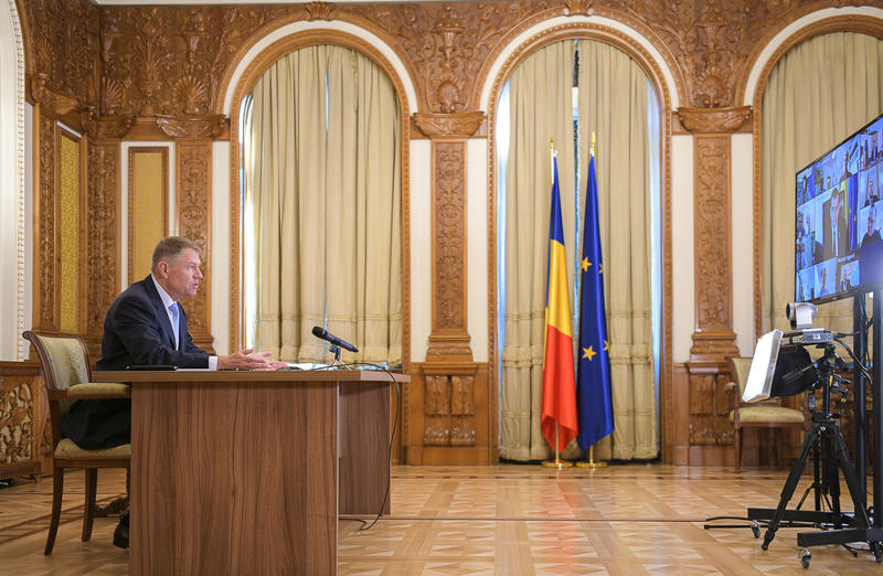 Klaus Iohannis in videoconferinta, Foto: Presidency.ro