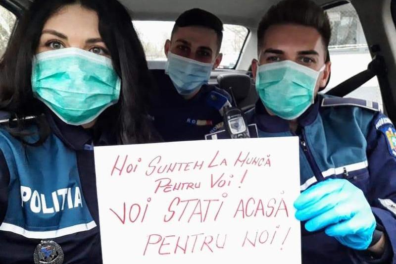 Politisti in contextul epidemiei de coronavirus, Foto: MAI