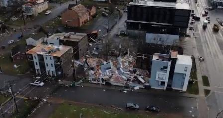 cladire distrusa de tornada in Tennessee, Foto: Captura video