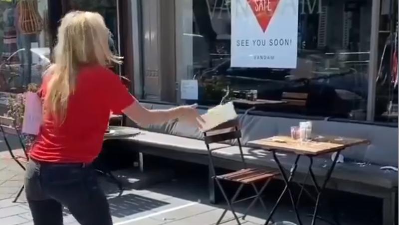 Cum va arata servirea care sa respecte distantarea sociala, Foto: Captura Facebook