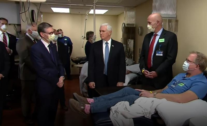 Mike Pence la Clinica Mayo, Foto: captura video