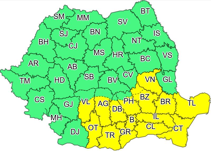 Cod galben de vant, Foto: meteoromania.ro