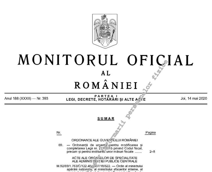 Amnistie fiscala, termen nou și bonificatii la Declaratia unica, facilitate pentru prime, Foto: Monitorul Oficial