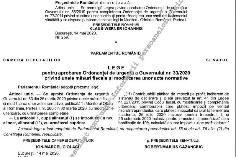 Bonificatii pentru firme in trimestrele II si III, Foto: Monitorul Oficial