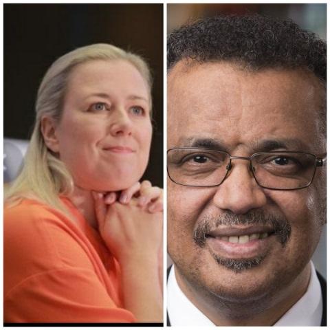 Jutta Urpilainen si Tedros Adhanom Ghebreyesus, Foto: Colaj UE si OMS