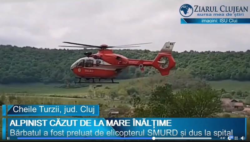 Elicopter SMURD la Cheile Turzii, Foto: captura facebook