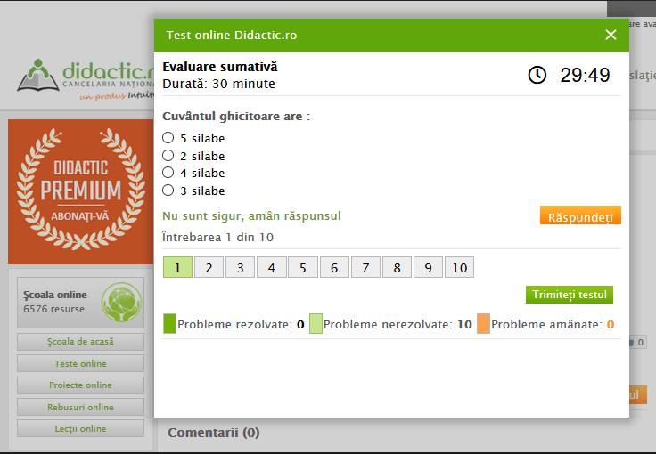 Teste Online gratuite pe Didactic , Foto: Intuitext