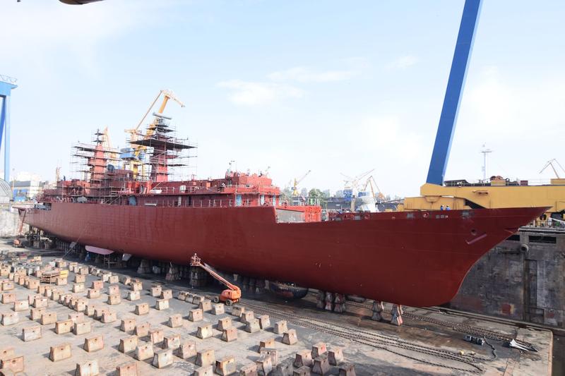 Fregata Regele Ferdinand (F221) în șantier, Foto: Fortele Navale Romane