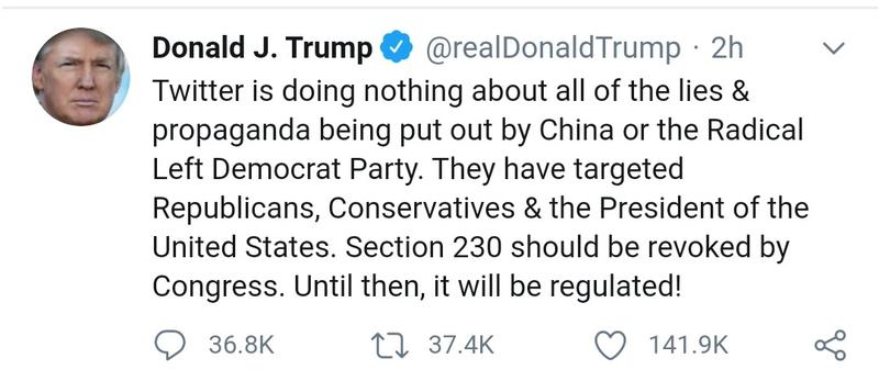 Trump ataca Twitter (Screenshot), Foto: Hotnews