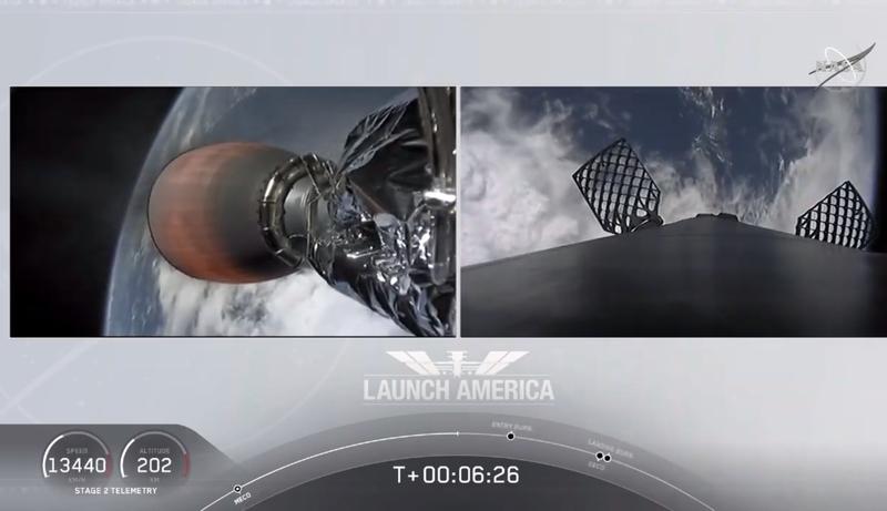 Capsula si racheta SpaceX in spatiu, Foto: Captura YouTube