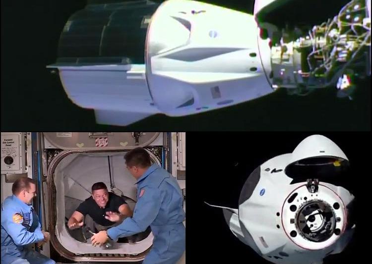 Andocarea capsulei SpaceX la Statia Spatiala Internationala, Foto: Captura YouTube