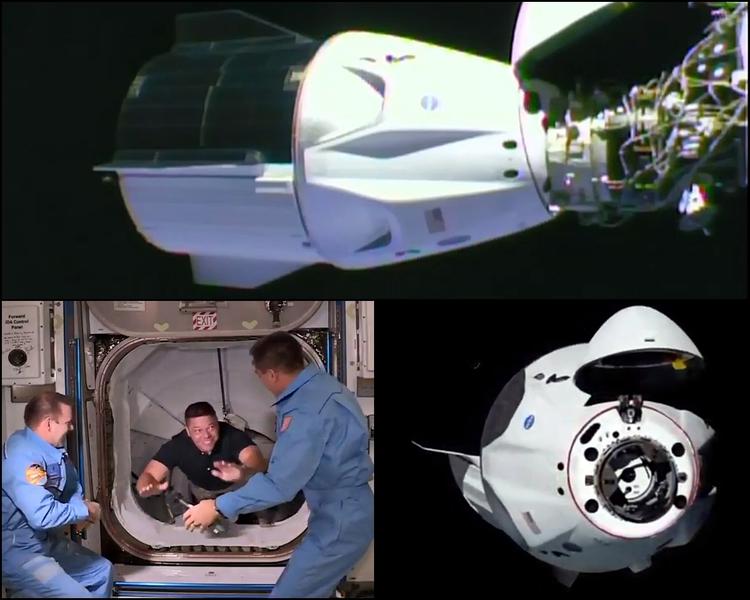 Andocarea capsulei SpaceX la Statia Spatiala Internationala, Foto: Captura YouTube