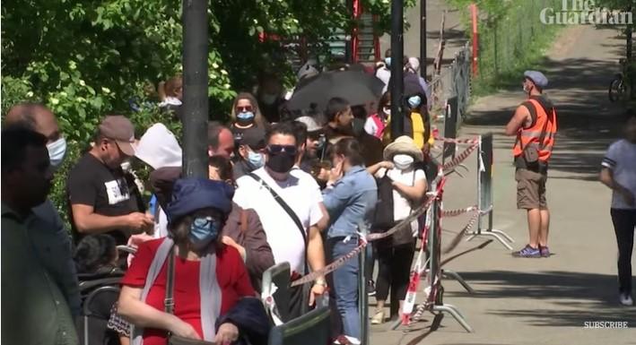 Geneva: Coadă alimente gratuite, Foto: Captura video