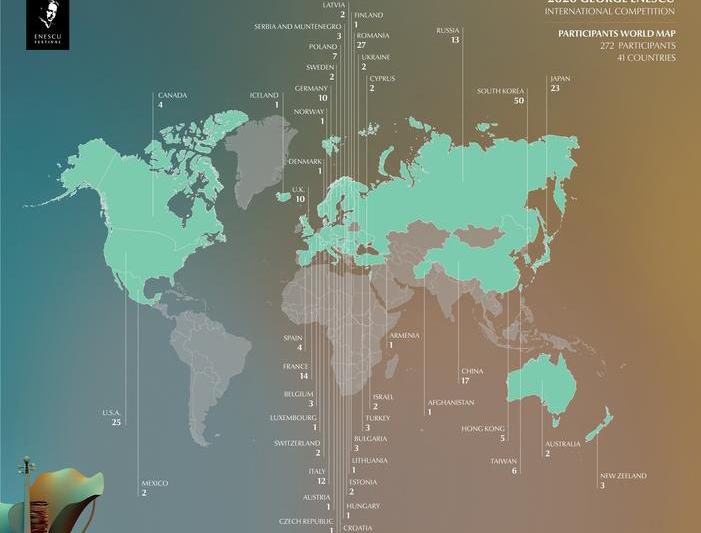 Participants World Map - 2020 Enescu Competition, Foto: Festivalul Enescu