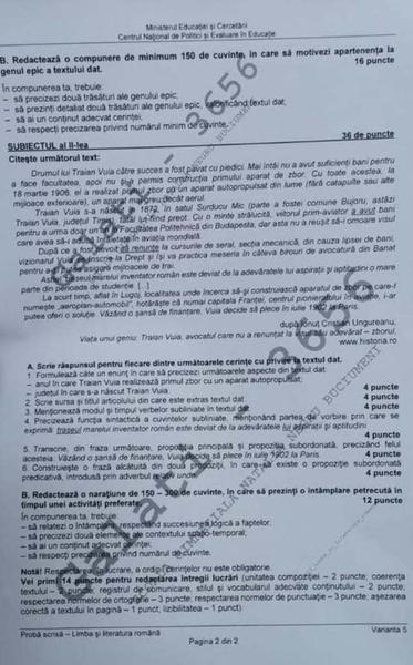 Subiecte română Evaluare Națională 2020, Foto: Alba 24