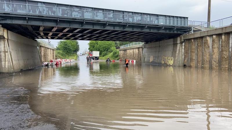 Inundatie Pasajul Chitila, Foto: ISU Bucuresti-Ilfov