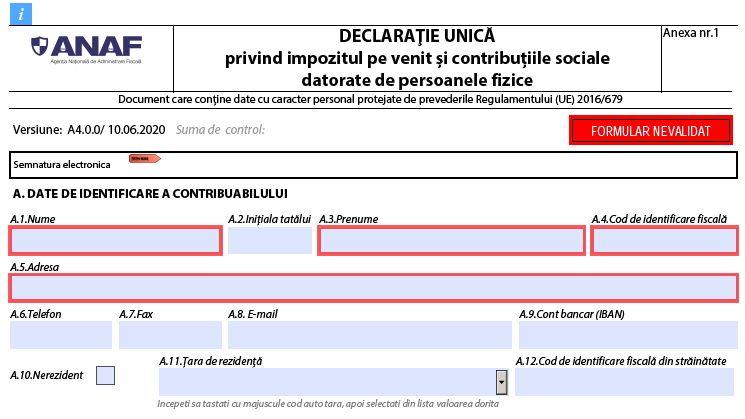 Declaratia Unica 2020, Foto: ANAF - Facebook