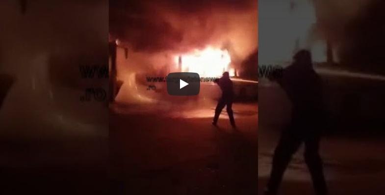 Autobuze incendiate in Targoviste, Foto: Captura YouTube