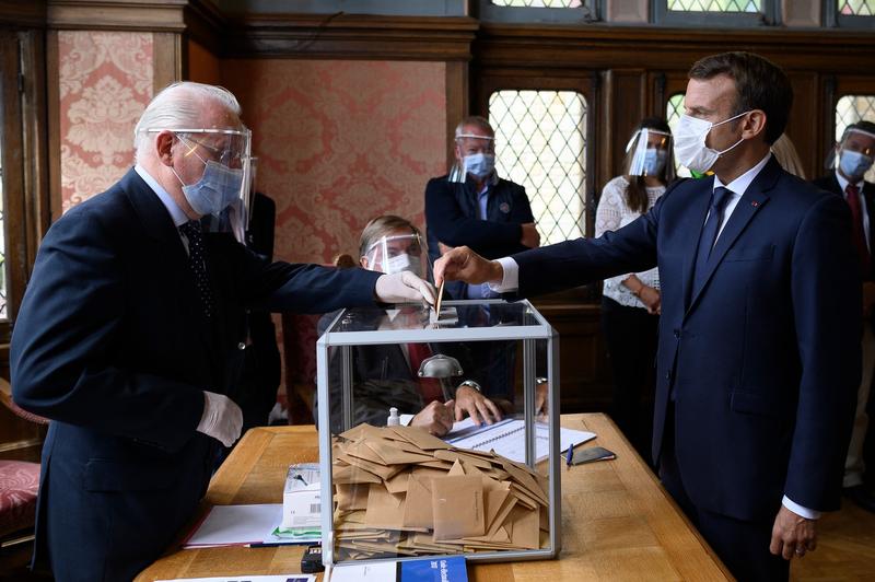 Emmanuel Macron la vot, Foto: Eliot Blondet / Pool / Profimedia
