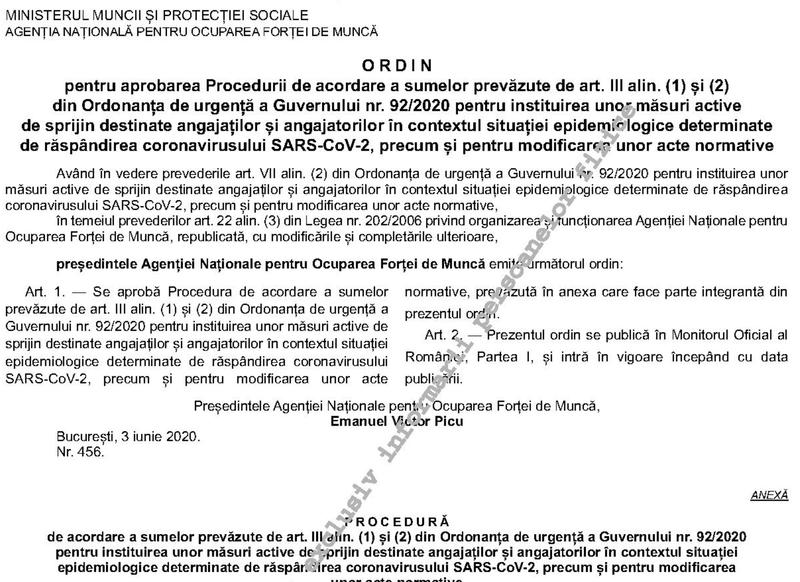 Ordin pentru plata unei parti din salariu pentru tineri si varstnici, Foto: Monitorul Oficial