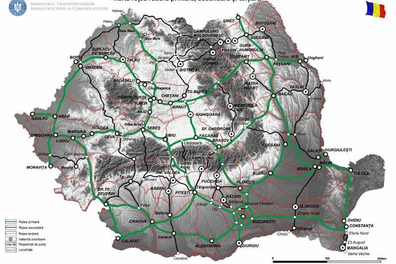 Retelele rutiere din Romania - primara, secundara si tertiara si VOuri, Foto: Ministerul Transporturilor