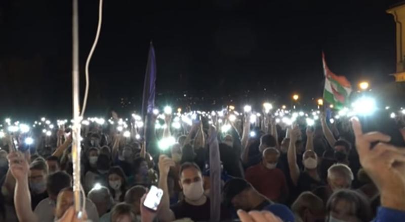 Protest pentru libertatea presei in Budapesta, Ungaria, Foto: Captura YouTube