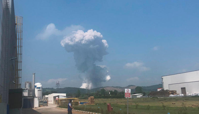 Explozia fabrica Turcia, Foto: Captura YouTube