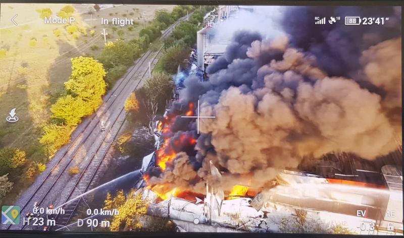 Incendiu Atifco Bragadiru, Foto: ISU Bucuresti-Ilfov