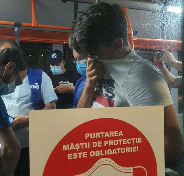 Purtarea mastii in autobuzele STB, Foto: Politia Locala Bucuresti