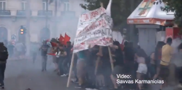 protest Grecia, Foto: Captura video
