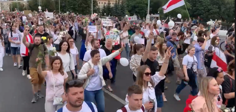 proteste Belarus, Foto: Captura video