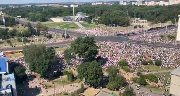 protest Belarus, Foto: Captura video