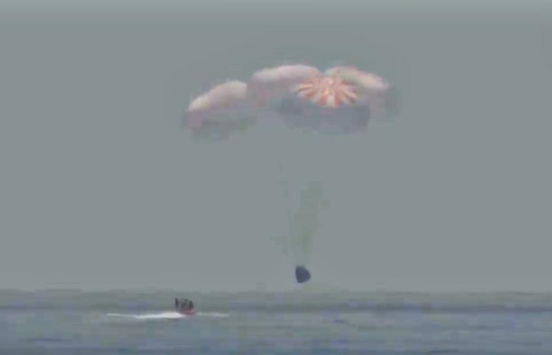 Amerizarea capsulei Dragon Crew Endeavour, Foto: Captura YouTube