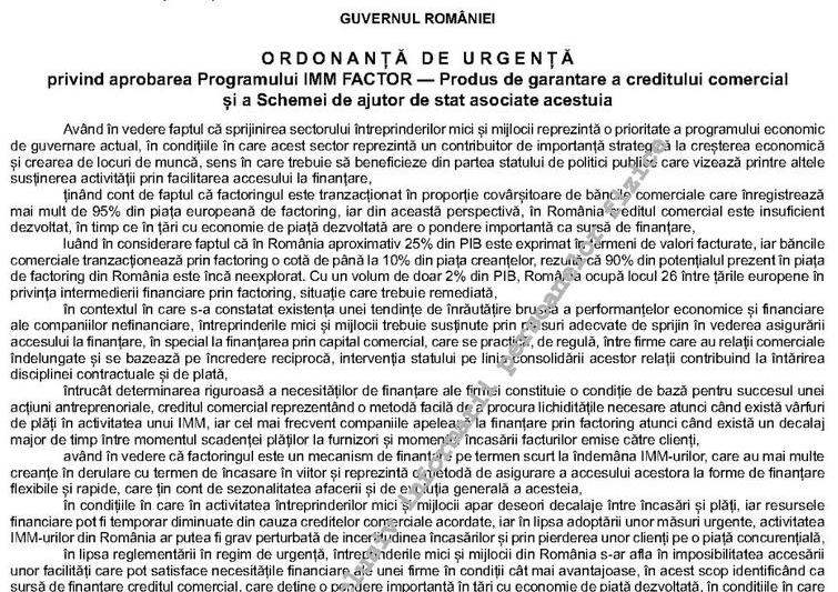 IMM Factor, Foto: Monitorul Oficial