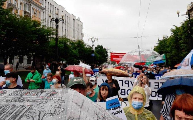 Proteste in Habarovsk (sursa: twitter), Foto: Hotnews