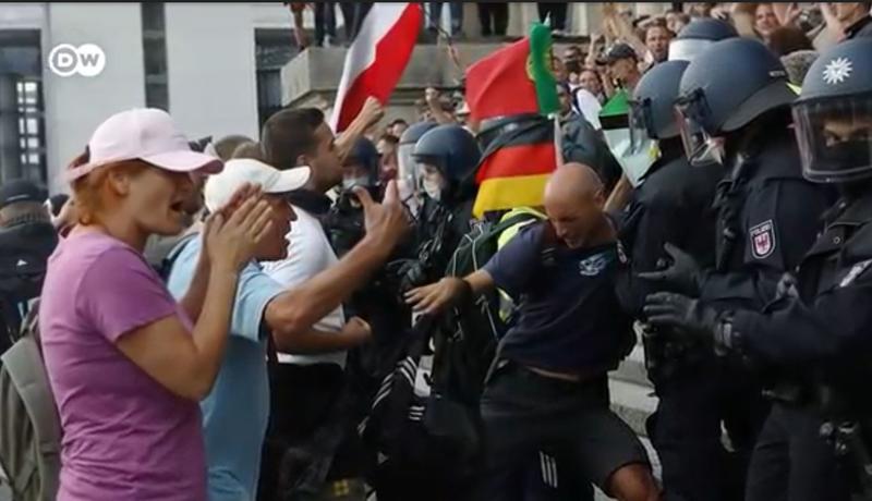 proteste la Berlin, Foto: Captura