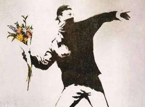 Aruncatorul de flori, de Banksy, Foto: Captura YouTube