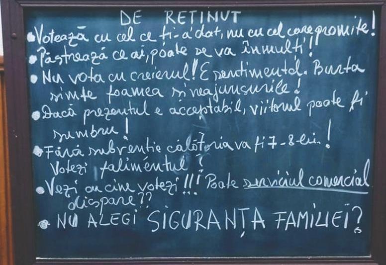 Mesaj electoral tabla STB, Foto: Facebook - Nicusor Dan