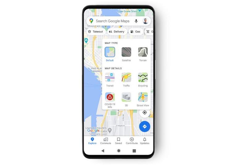 Noul buton Covid Info, Foto: Google Maps
