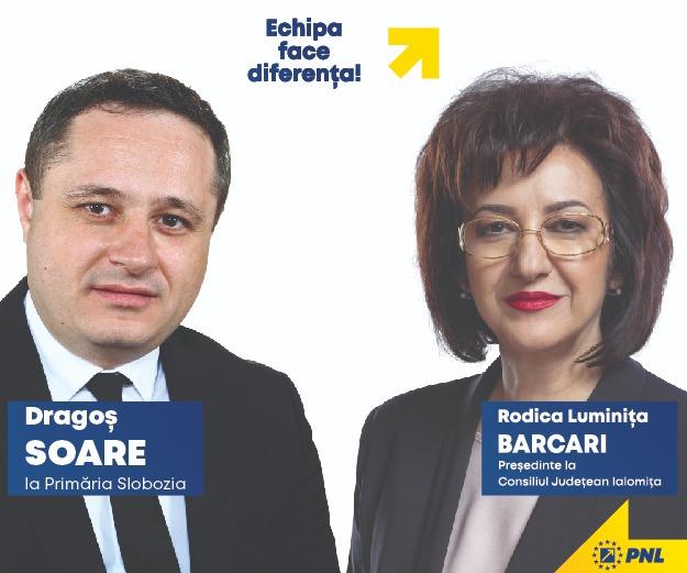 Dragoș Soare și Luminița Barcari, Foto: PNL Ialomița